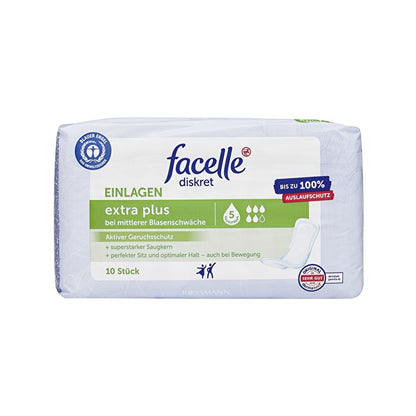 Facelle Discrete Bladder Pad Extra Plus 10 pcs white package with green label on Tampa Home & Garden Store
