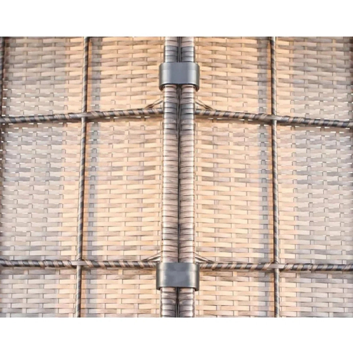 Comfortable Modern Patio Rattan Sectional beige woven rattan with metal joints on Tampa Home & Garden Store