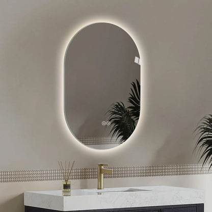 Smart oval wall-mounted LED mirror with antifog, adjustable lighting Unique Piece Furniture on Tampa Home & Garden Store