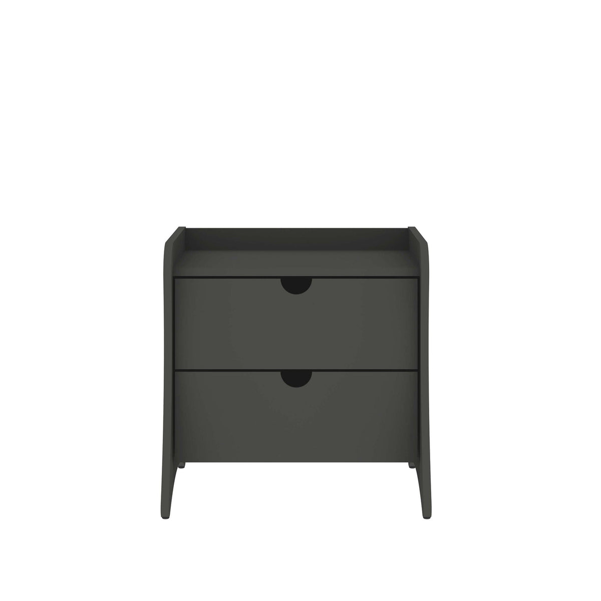 Mid-Century Modern nightstand with dual drawers in dark gray by HouseOfZazla on Tampa Home & Garden Store