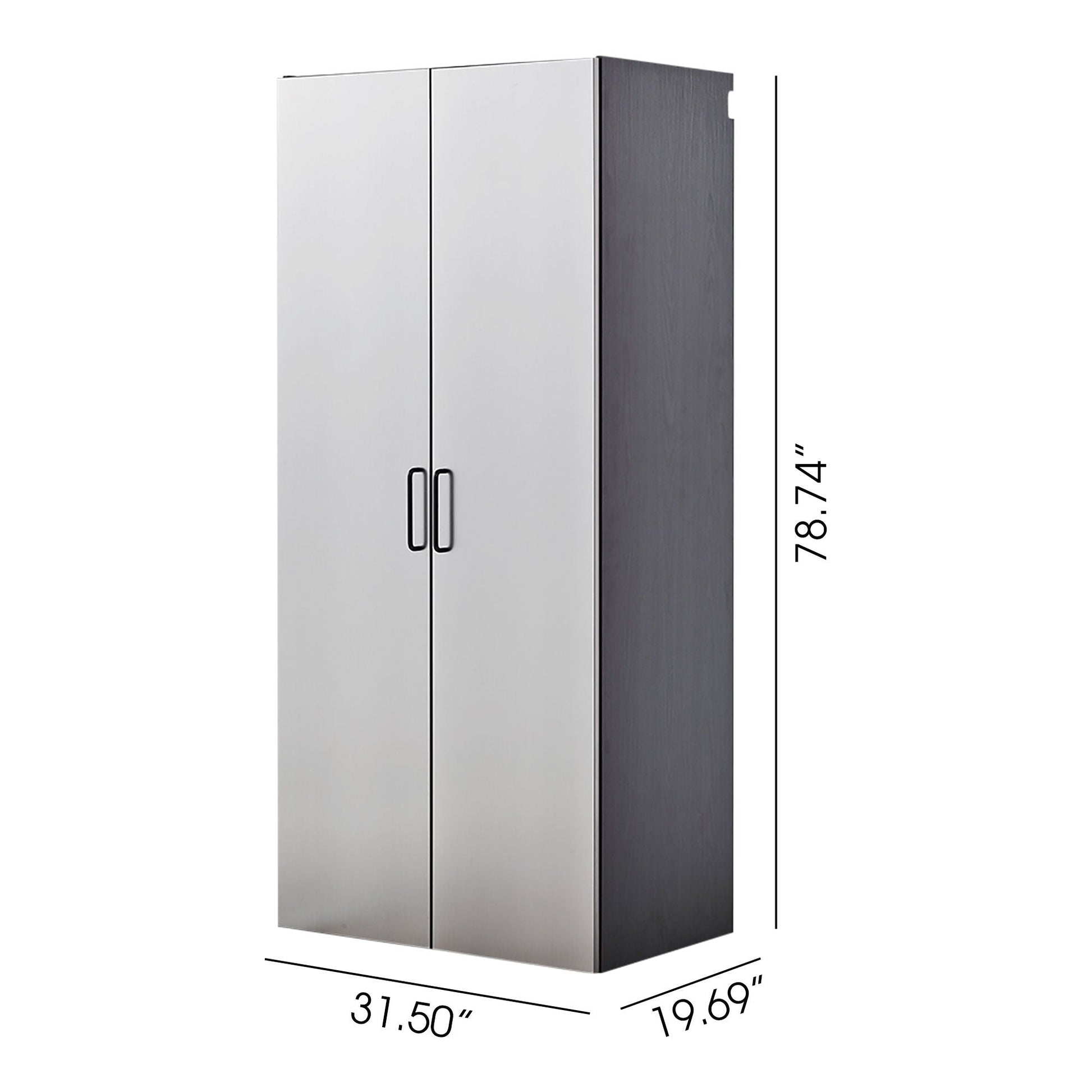 Astro Series wall mounted storage cabinet dual doors metallic gray by HouseOfZazla on Tampa Home & Garden Store