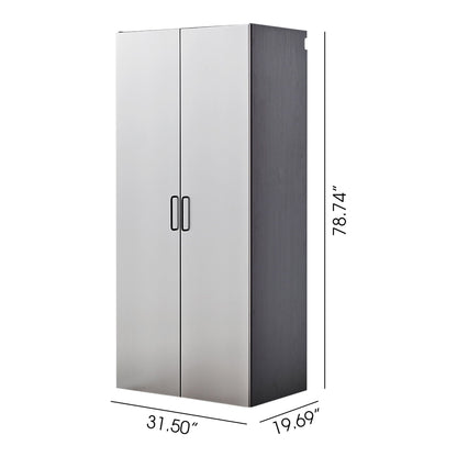 Astro Series wall mounted storage cabinet dual doors metallic gray by HouseOfZazla on Tampa Home & Garden Store