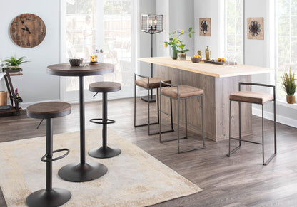 Industrial adjustable barstools set of 2 swivel dark brown with metal frames HouseOfZazla on Tampa Home & Garden Store