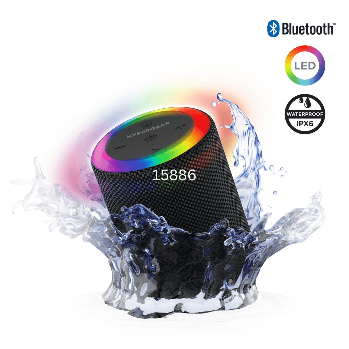 Halo Wireless LED Speaker rainbow LED ring HyperGear waterproof IPX6 on Tampa Home & Garden Store