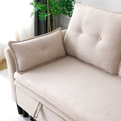 L-Shaped reversible chaise sectional sofa with storage in beige fabric by HouseOfZazla on Tampa Home & Garden Store
