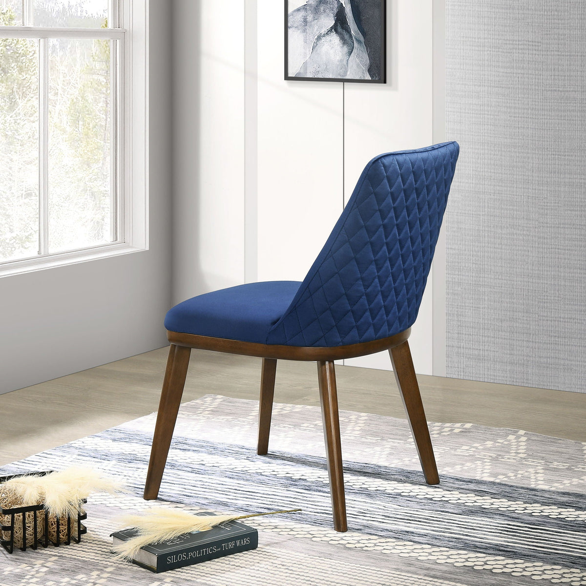 Mid-Century Dining Chair Set of 2 in blue with solid wood frame HouseOfZazla on Tampa Home & Garden Store