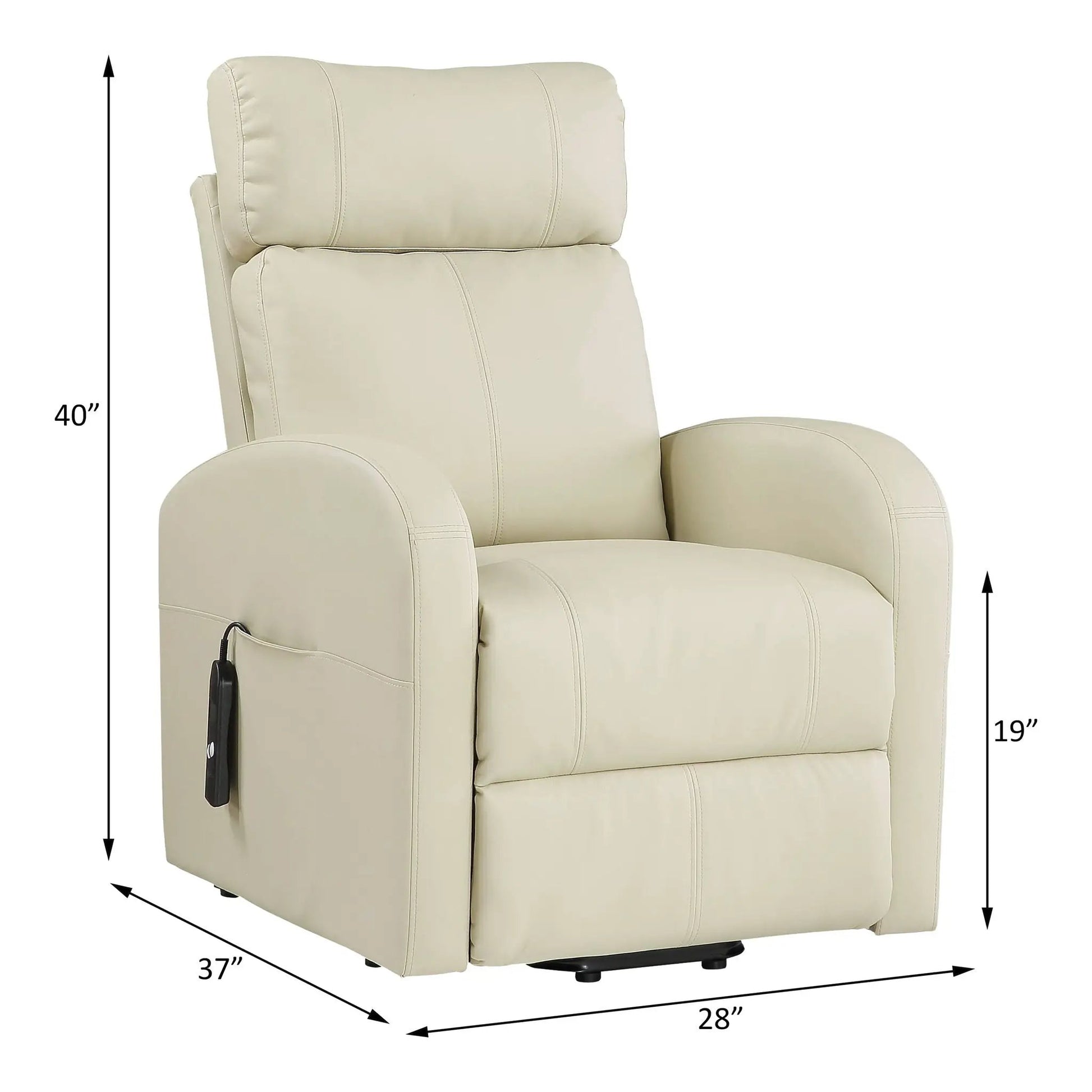 Ricardo Power Motion Recliner With Lift beige leather by Unique Piece Furniture on Tampa Home & Garden Store