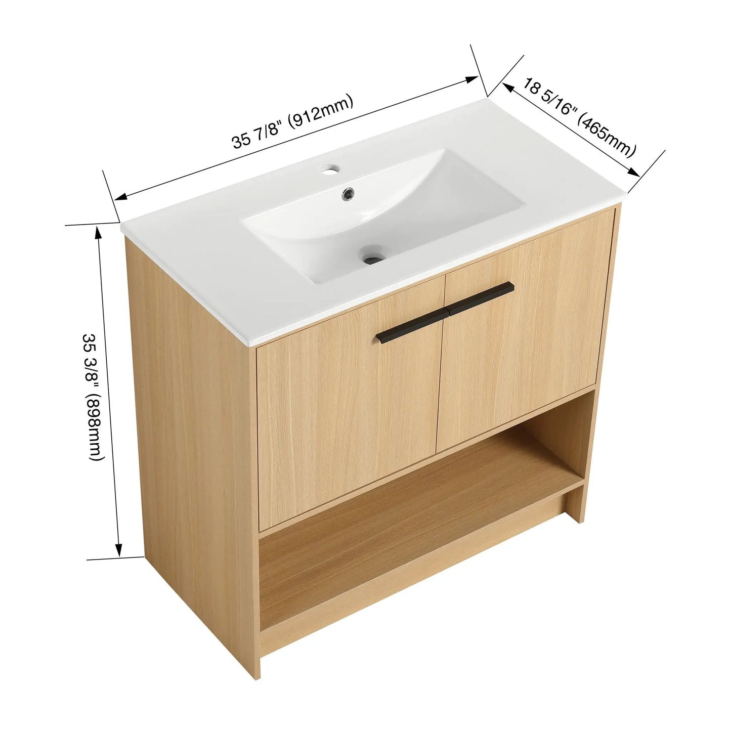 Modern Bathroom Vanity with Ceramic Sink