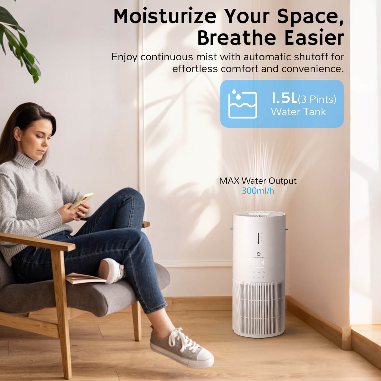 Purificador de aire y humidificador Ethereal Rain AEH300