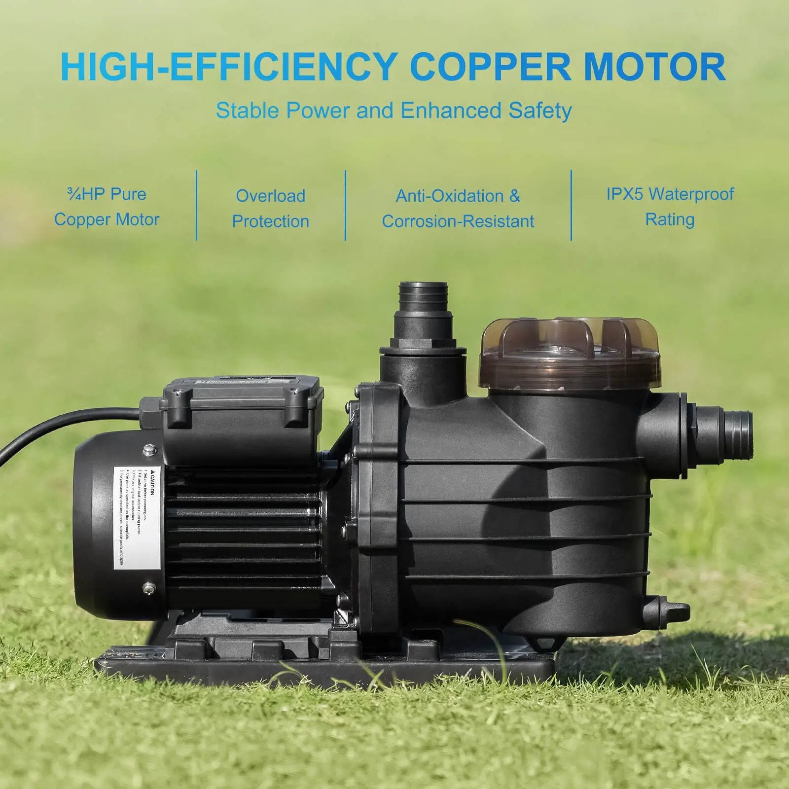 AquaMind AM13 pool sand filter pump with black plastic body and clear lid on Tampa Home & Garden Store