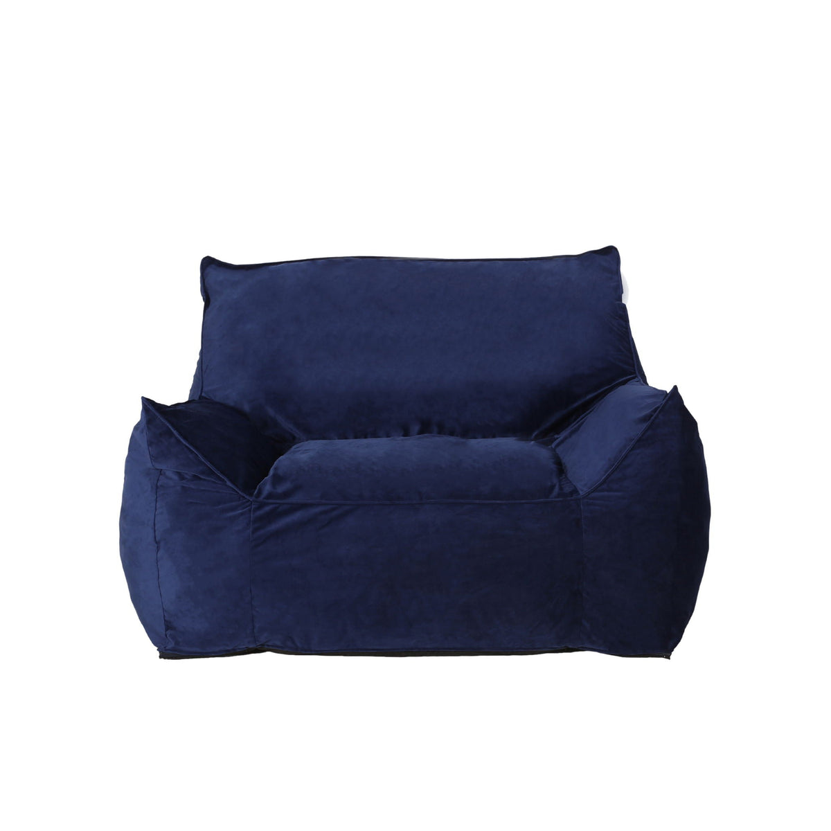 Allea bean bag chair with arms in navy blue fabric by HouseOfZazla on Tampa Home & Garden Store
