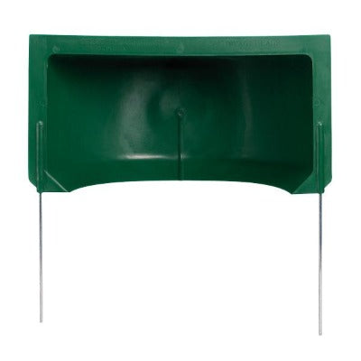 Impact Sprinkler Splash Guard by Orbit Irrigation, green plastic splash shield with stakes on Tampa Home & Garden Store