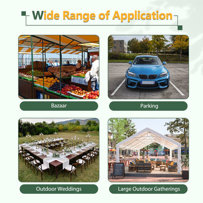 16x32 ft Party Tent with Removable Sidewalls by HouseOfZazla, orange and white striped canopy on Tampa Home & Garden Store
