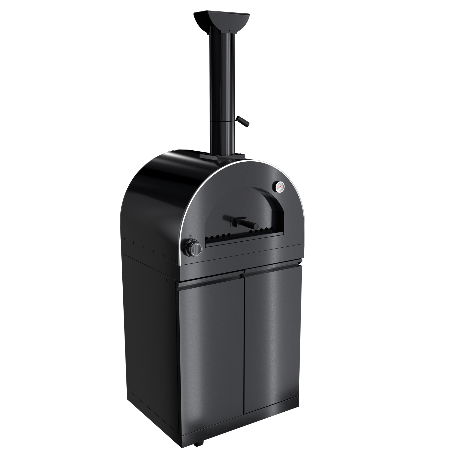 Gas grill by HouseOfZazla, black four-burner with stainless accents on Tampa Home & Garden Store