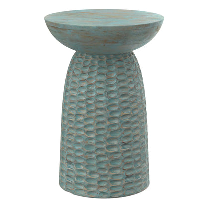 Boyd handcrafted accent table in turquoise with hammered base by Unique Piece Furniture on Tampa Home & Garden Store