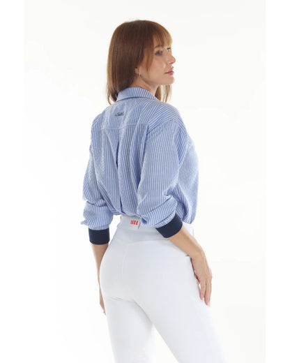 SUNDAE Blueberry striped blouse by BellEq Equestrian Apparel, women's shirt on Tampa Home & Garden Store