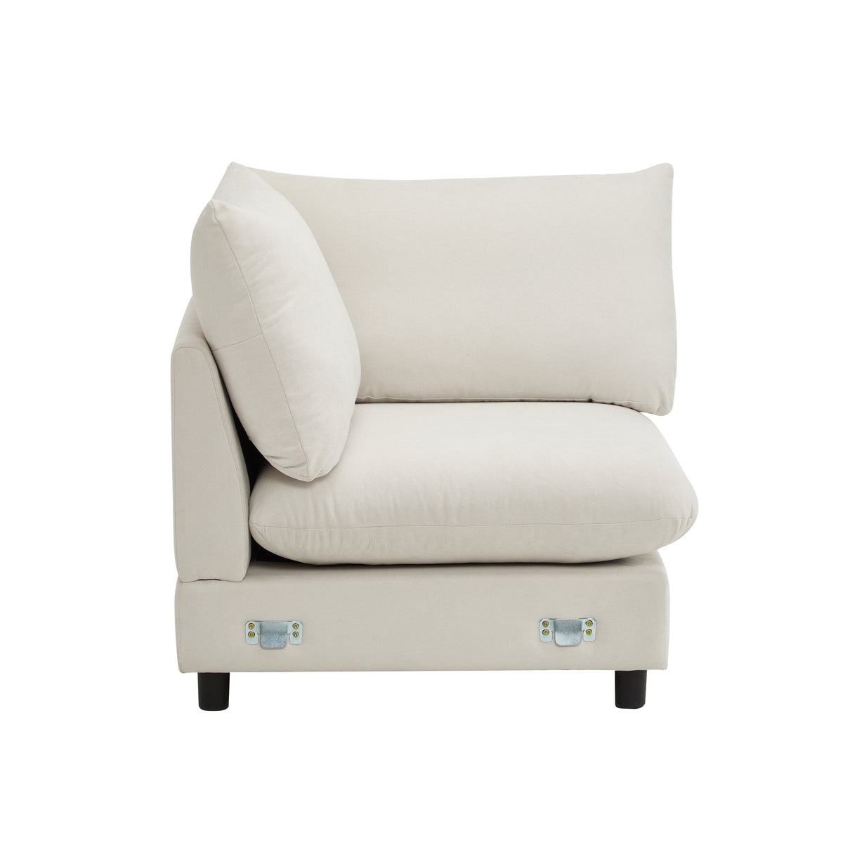 Beige fabric 99 in oversize 5-piece L-shaped modular sectional sofa by HouseOfZazla on Tampa Home & Garden Store