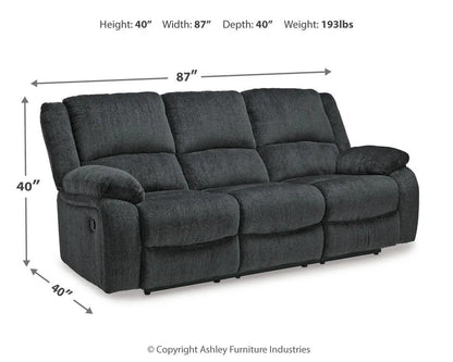 Draycoll reclining sofa 3-seat dark gray fabric by Unique Piece Furniture on Tampa Home & Garden Store