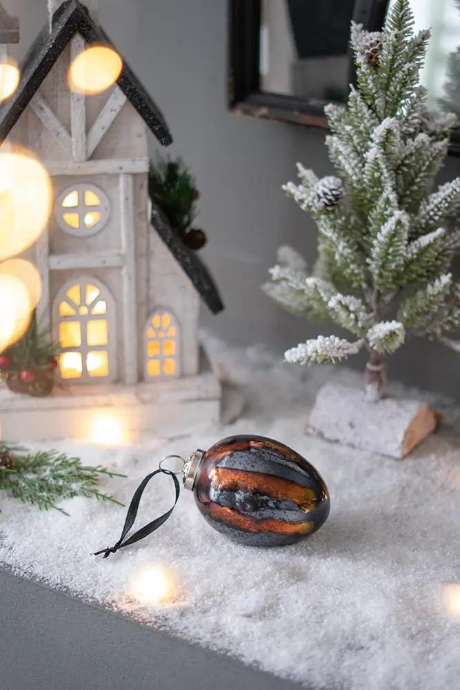 Christmas ball ornament set 6, copper and black glass, Unique Piece Furniture on Tampa Home & Garden Store
