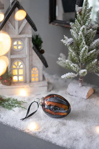 Christmas ball ornament set 6, copper and black glass, Unique Piece Furniture on Tampa Home & Garden Store