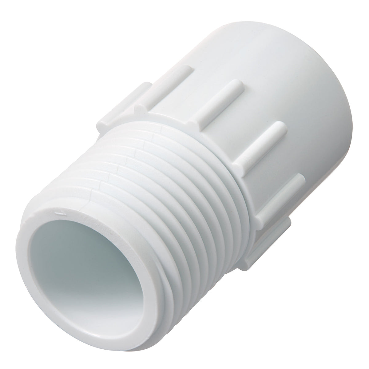 PVC irrigation fitting 1/2 in slip x 3/4 in MHT, Orbit Irrigation, white on Tampa Home & Garden Store