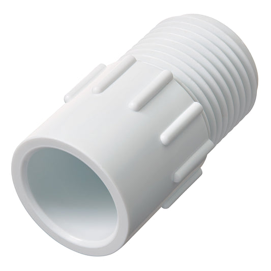 1/2 slip x 3/4 MHT PVC fitting, white plastic for underground irrigation on Tampa Home & Garden Store