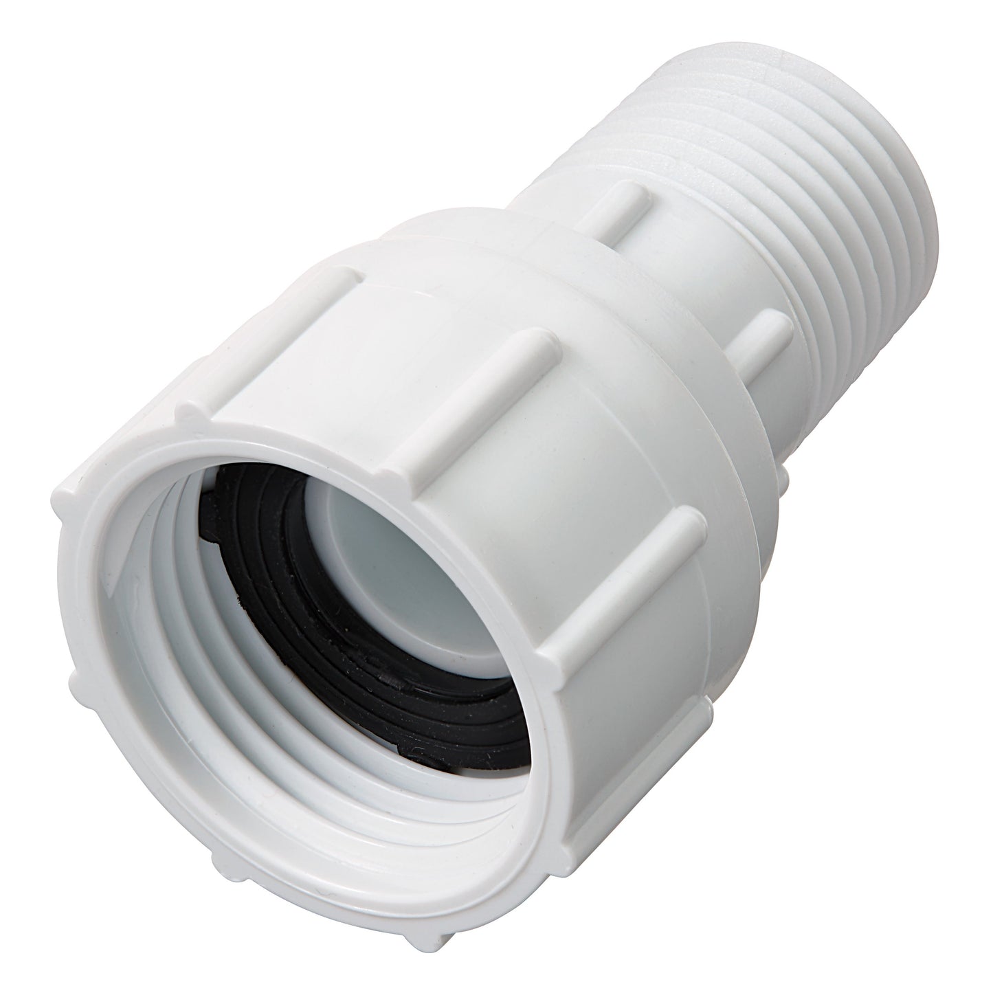 Orbit PVC swivel 1/2 in MPT to 3/4 in FHT, white with O-ring on Tampa Home & Garden Store