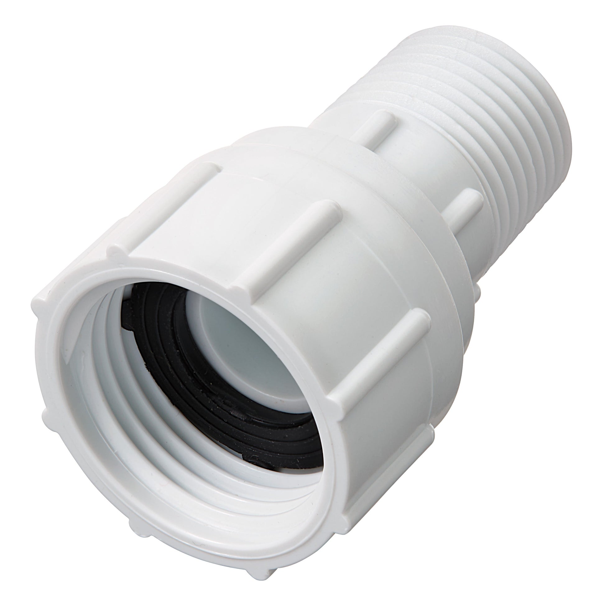 Orbit PVC swivel 1/2 in MPT to 3/4 in FHT, white with O-ring on Tampa Home & Garden Store