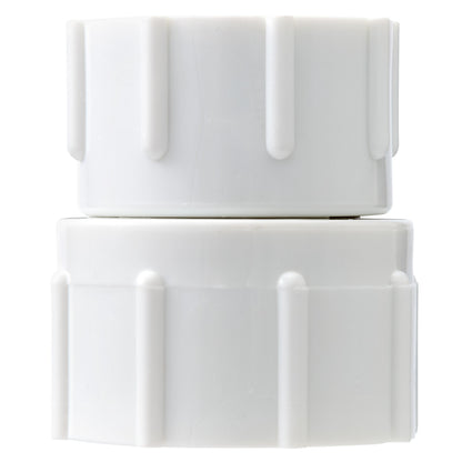 White PVC swivel connector 1/2 in FPT x 3/4 in FHT for underground irrigation on Tampa Home & Garden Store
