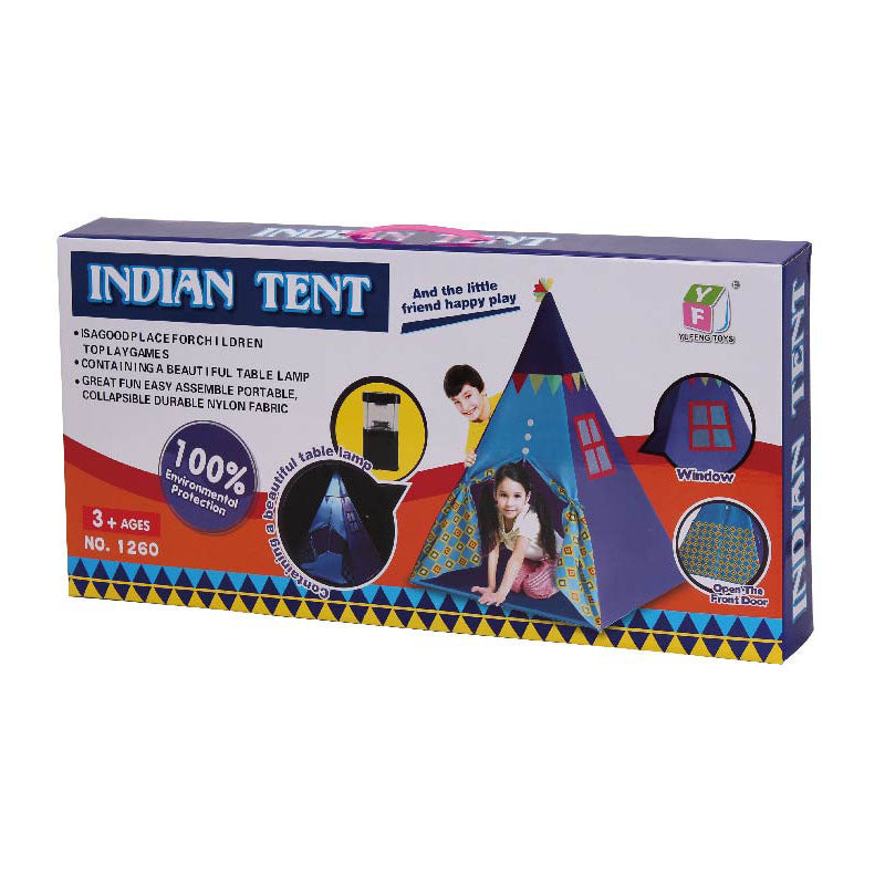 Indian Tent children's play tent by My Store; blue and purple nylon with window and front door on Tampa Home & Garden Store