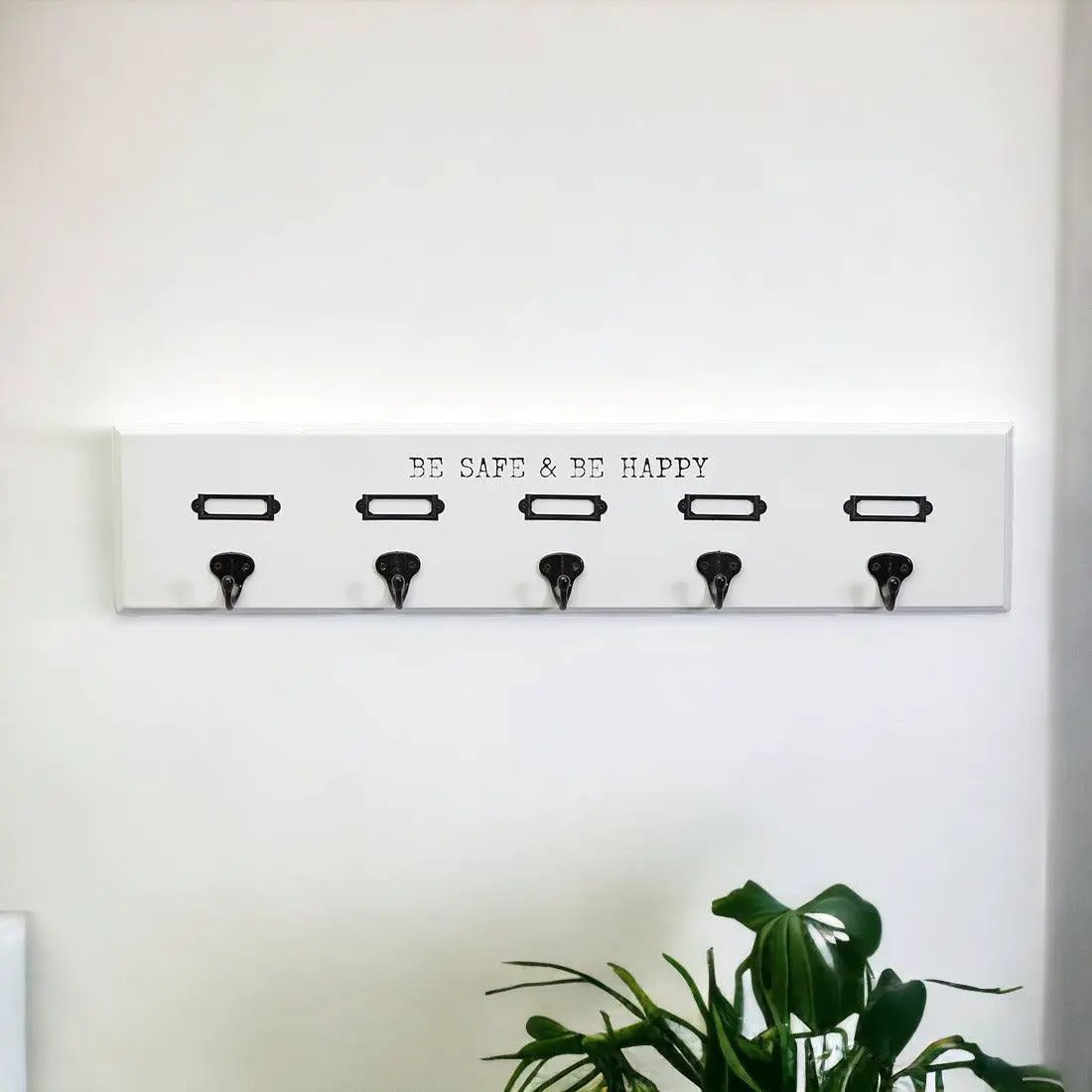 Wooden Mask and Hat Organizer Wall Hanger