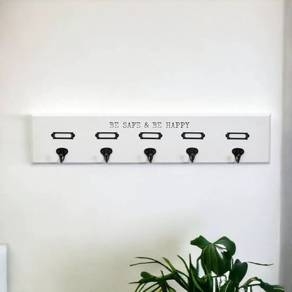 Wooden Mask and Hat Organizer Wall Hanger