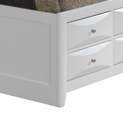 White storage bed with two front drawers and curved drawer fronts on Tampa Home & Garden Store