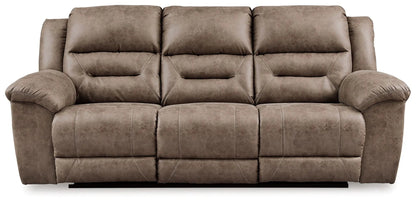 Stoneland power reclining sofa three-seat brown leather-like upholstery Unique Piece Furniture on Tampa Home & Garden Store
