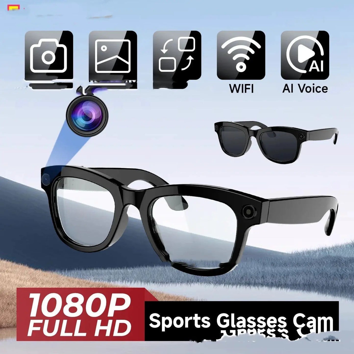 AI Glasses sunglasses with built-in camera 1080p black frames by FLIPSTYLEZLLC (2) on Tampa Home & Garden Store