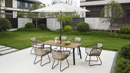 Outdoor Folding Dining Table and Steel Frame