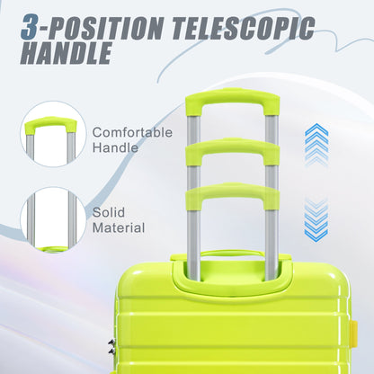 3-piece HouseOfZazla spinner luggage set in neon yellow and green with extendable handles on Tampa Home & Garden Store