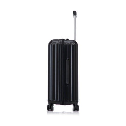HouseOfZazla black hard-shell spinner carry-on suitcase with extendable silver handle, 4 wheels on Tampa Home & Garden Store