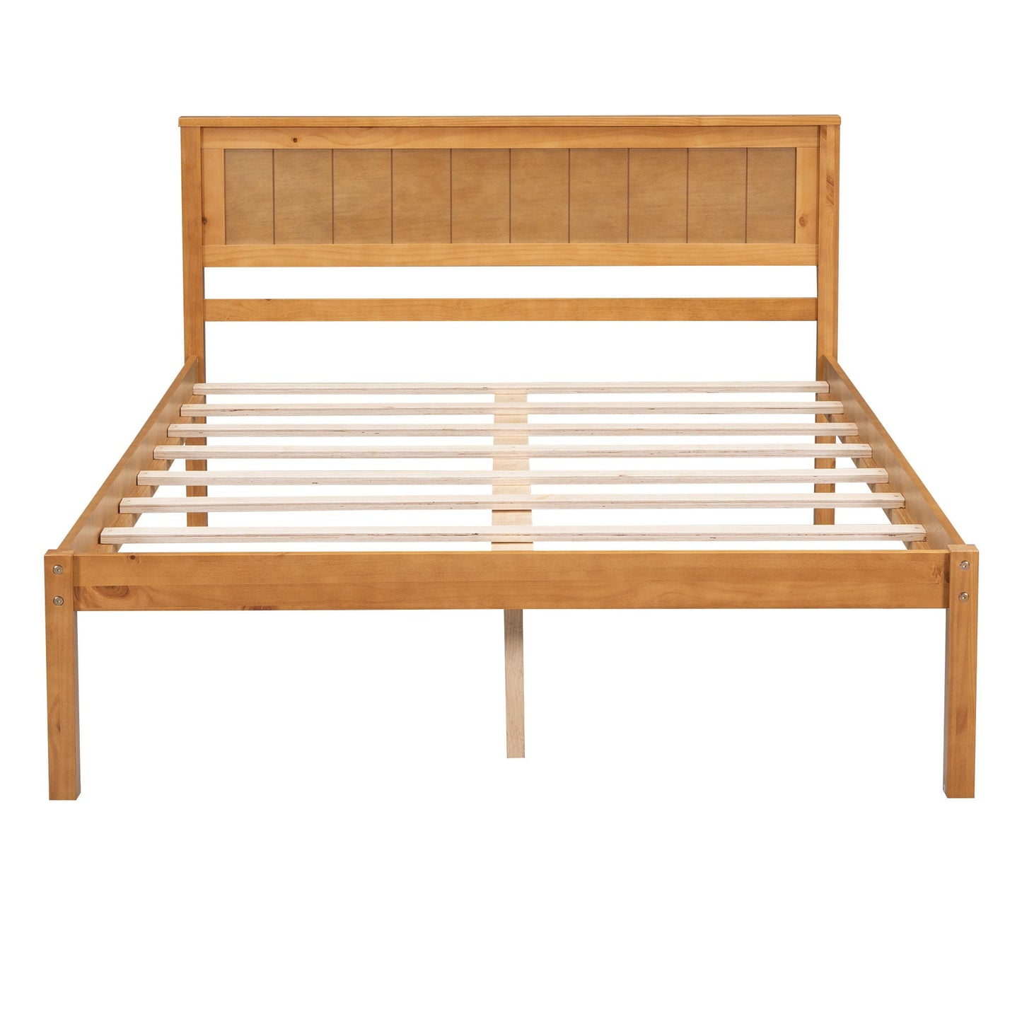 Strong Espresso Wood Platform Bed and Headboard