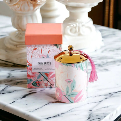 Vintage Floral Candle Gift Box and Soy Wax