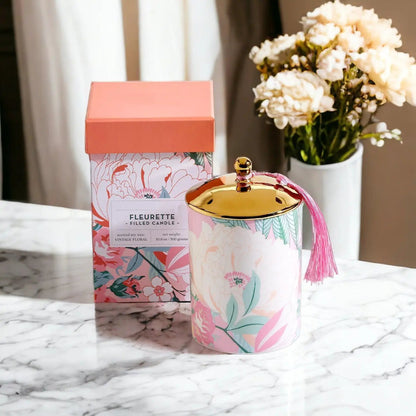 Vintage Floral Candle Gift Box and Soy Wax