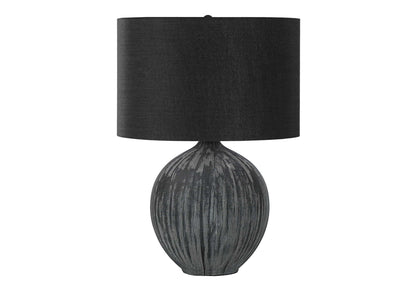 Table lamp ceramic base, black with ribbed texture, contemporary design by HouseOfZazla on Tampa Home & Garden Store