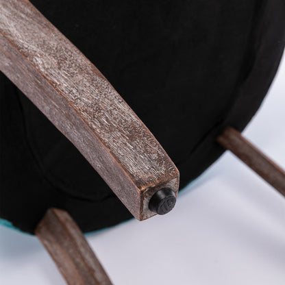 Ultra Side Dining Chair Nail Head set of 2 with distressed wood arms and black upholstery on Tampa Home & Garden Store