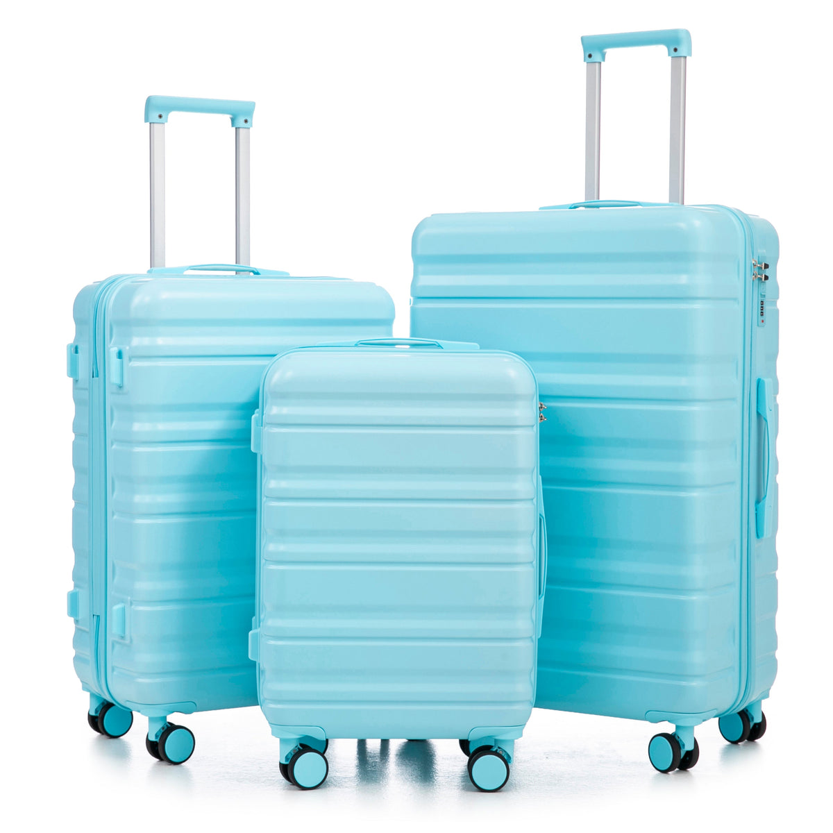 HIFINE Tourist 3-Piece blue ABS luggage set with spinner wheels by HouseOfZazla on Tampa Home & Garden Store