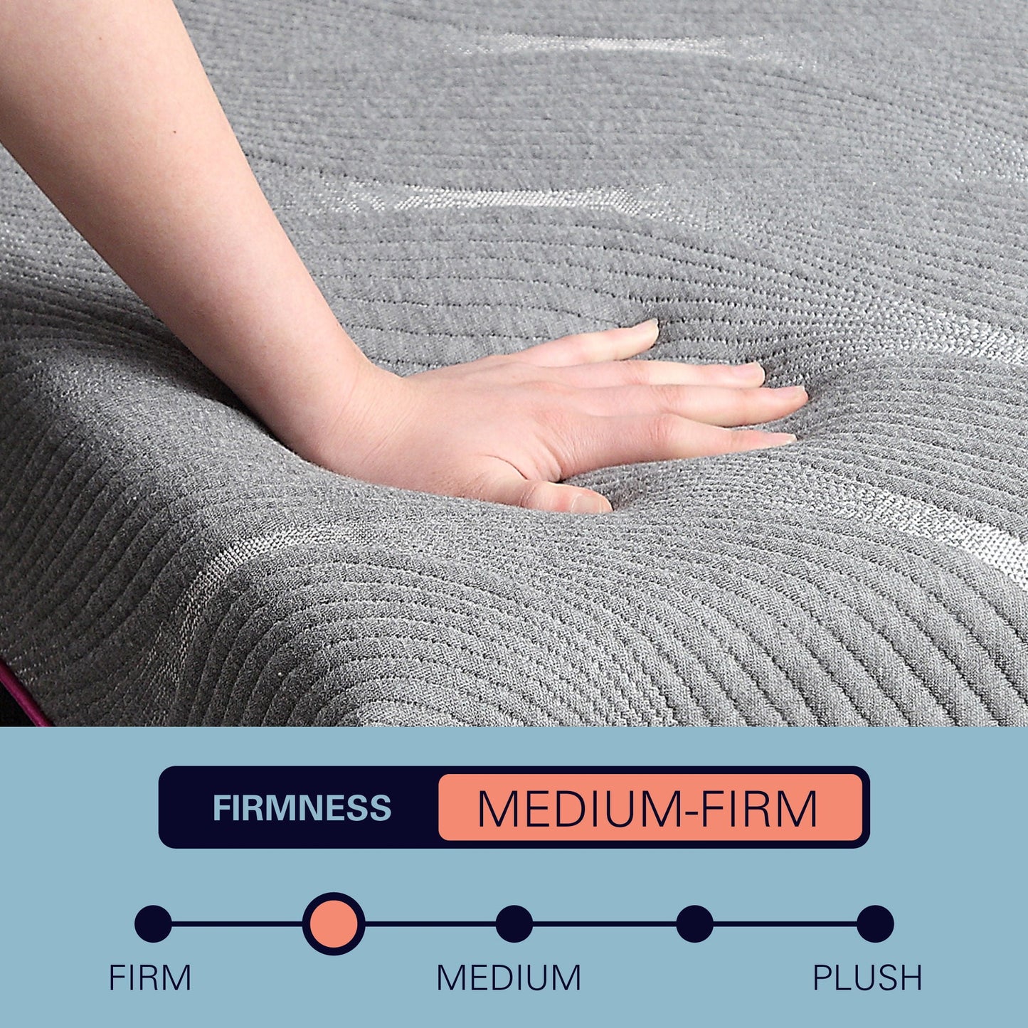 11-inch Renew Cooling Latex Foam Mattress by HouseOfZazla in grey fabric being pressed on Tampa Home & Garden Store