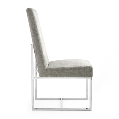 Element Dining Chair grey velvet upholstery with chrome metal frame on Tampa Home & Garden Store