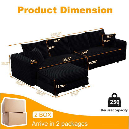 Modern Deep Seat Upholstered Sofa and Couch