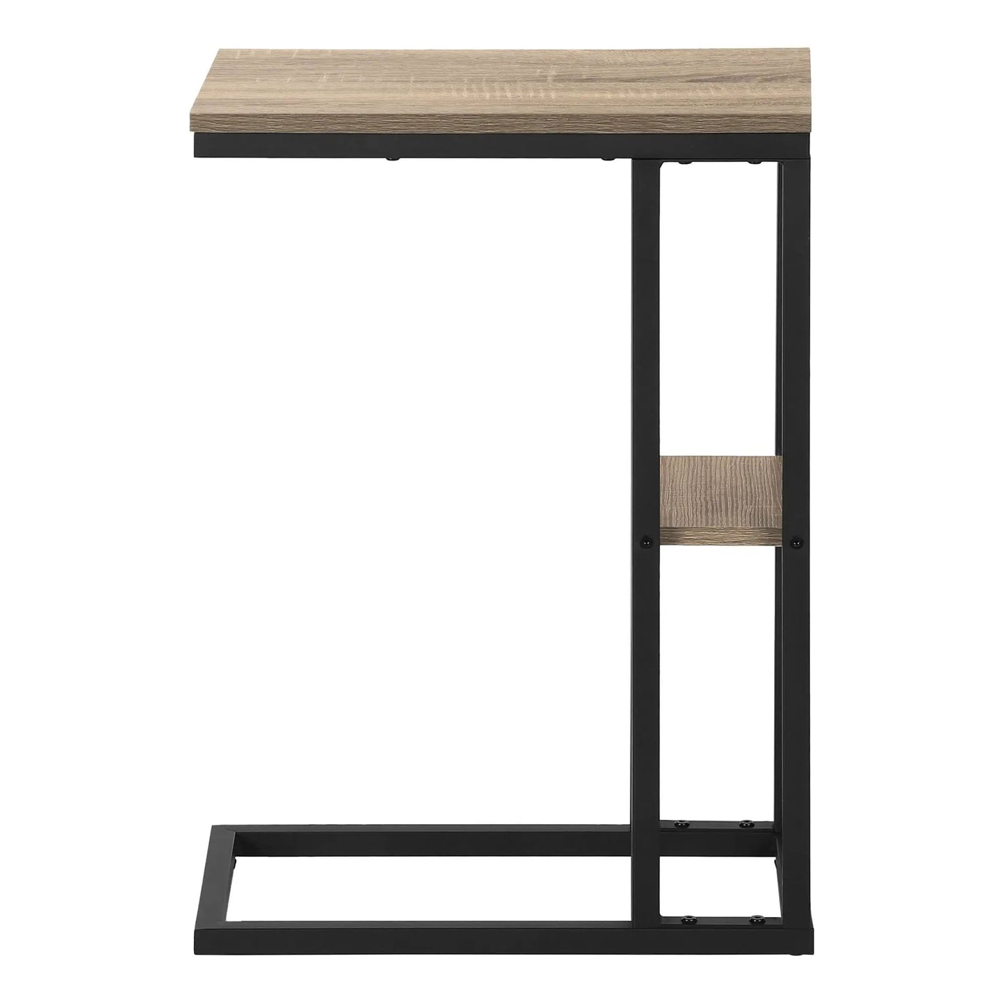 C Shaped Accent Table Marble Look and Modern