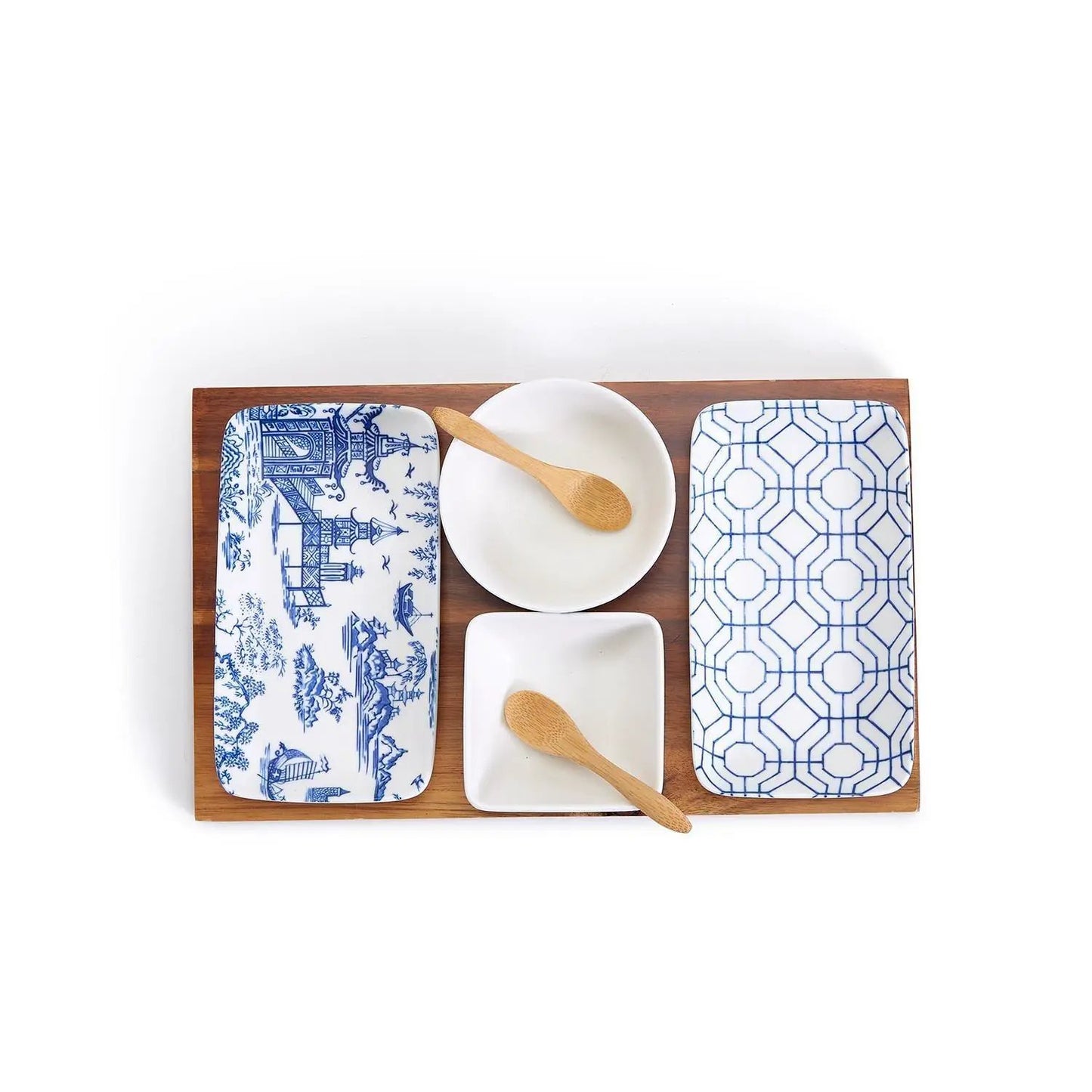 Chinoiserie Tapas Serving Set With Blue and White