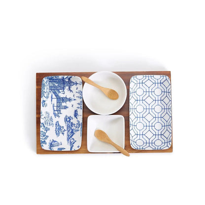 Chinoiserie Tapas Serving Set With Blue and White